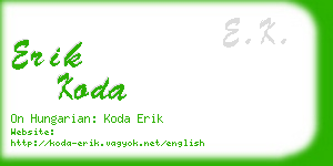 erik koda business card